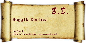 Begyik Dorina névjegykártya